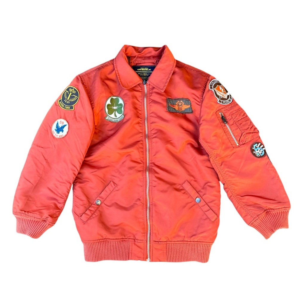 Alpha Industries Bomber Jacket With Patches Boy’s Sz L